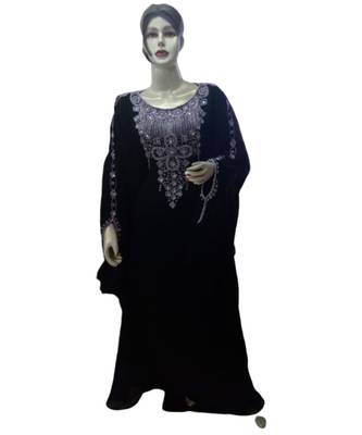 Purple Georgette Embroidered Zari Work Islamic Kaftans 1