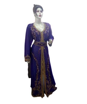 Multicolor Georgette Embroidered Zari Work Islamic Kaftans 1