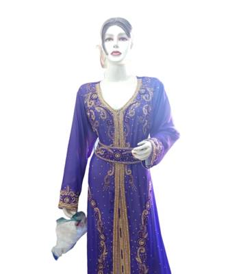 Multicolor Georgette Embroidered Zari Work Islamic Kaftans 2