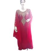 Red Georgette Embroidered Zari Work Islamic Kaftans