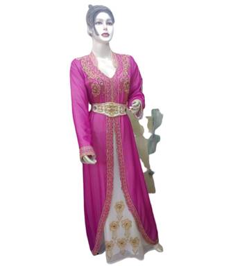 Multicolor Georgette Embroidered Zari Work Islamic Kaftans 1