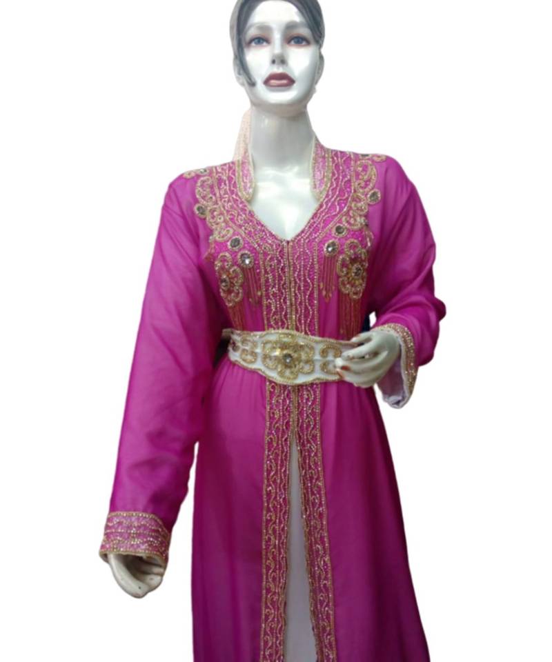 Multicolor Georgette Embroidered Zari Work Islamic Kaftans