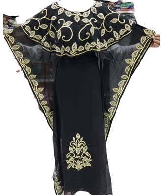 Black Georgette Embroidered Zari Work Islamic Kaftans 1