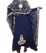 Navy Blue Georgette Embroidered Zari Work Islamic Kaftans