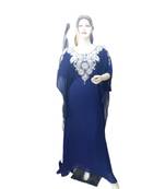 Navy Blue Georgette Embroidered Zari Work Islamic Kaftans