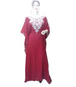 Red Georgette Embroidered Zari Work Islamic Kaftans