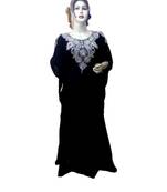 Black Georgette Embroidered Zari Work Islamic Kaftans