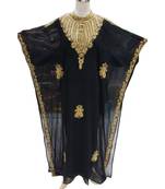 Black Georgette Embroidered Zari Work Islamic Kaftans