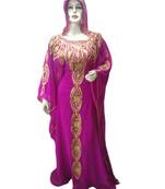 Pink Georgette Embroidered Zari Work Islamic Kaftans