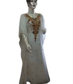 Cream Georgette Embroidered Zari Work Islamic Kaftans