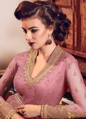 Purple Embroidered Net Salwar 2