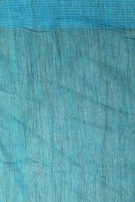 Sky Blue Blended Matka Saree With Allover Golden Printed Buta 4