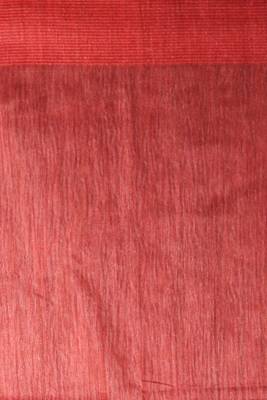 Dark Red Blended Matka Saree With Allover Golden Printed Buta 4