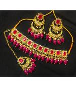 Designer Choker CZ Ruby Kundan Pearl Jewelry Set
