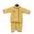 Yellow Chanderi Foil Printed Angrakha with Dhoti