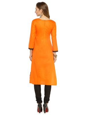 Orange Embroidery Unstitched salwar with dupatta 2