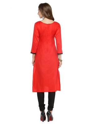 Red Embroidery Unstitched salwar with dupatta 2