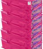 atorakushon   Satin Blouse Cover Clothes Storage Bag Wardrobe Garments Organiser Pack of 6 (Pink)