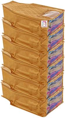 atorakushon   Satin Blouse Cover Clothes Storage Bag Wardrobe Garments Organiser Pack of 6 ((golden) 1