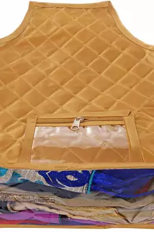 atorakushon   Satin Blouse Cover Clothes Storage Bag Wardrobe Garments Organiser Pack of 6 ((golden)