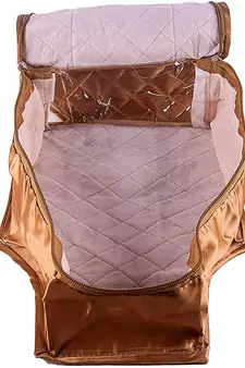 atorakushon   Satin Blouse Cover Clothes Storage Bag Wardrobe Garments Organiser Pack of 2 (golden)