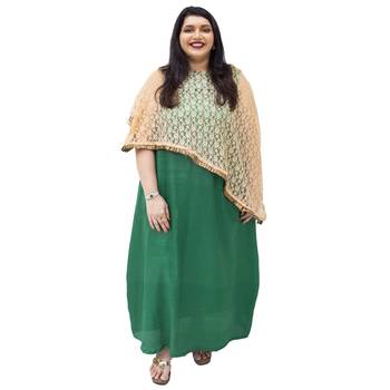 Dark-green brasso art silk kurtas-and-kurtis 1