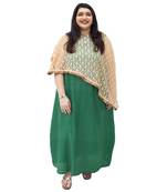 Dark-green brasso art silk kurtas-and-kurtis