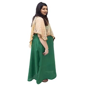 Dark-green brasso art silk kurtas-and-kurtis 2