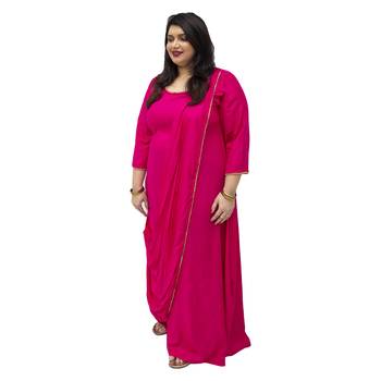 Pink plain rayon kurtas-and-kurtis 1
