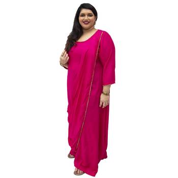 Pink plain rayon kurtas-and-kurtis 2