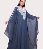 grey Georgette Zari Work Islamic Kaftan 