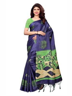 Combo Of 2 Printed Art Silk Saree With Blouse 2
