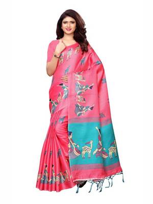 Combo Of 2 Printed Art Silk Saree With Blouse 3