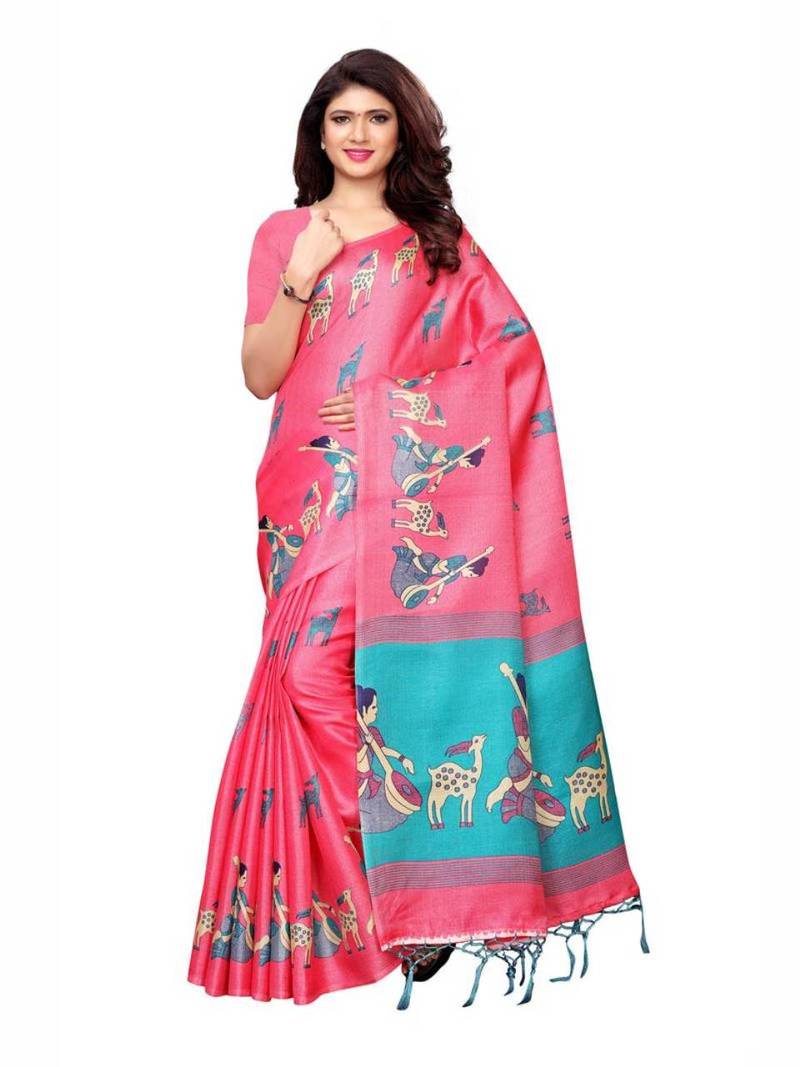 Combo Of 2 Printed Art Silk Saree With Blouse