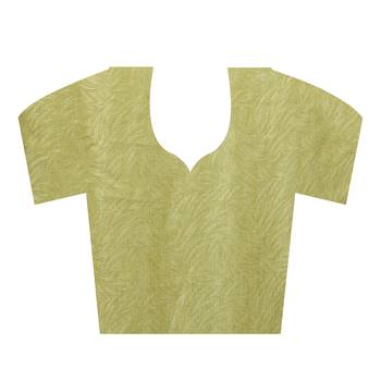 Green woven bemberg saree with blouse 4
