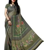 Green woven bemberg saree with blouse