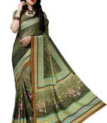 Green woven bemberg saree with blouse