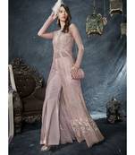Pink Embroidered Net Salwar With Dupatta