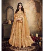 Mustard Embroidered Art Silk Salwar With Dupatta