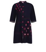 Blue Cotton Embroidered Kurti