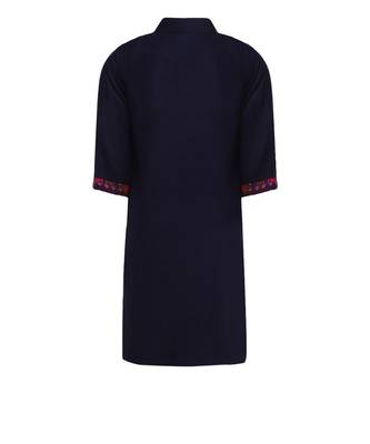 Blue Cotton Embroidered Kurti 2