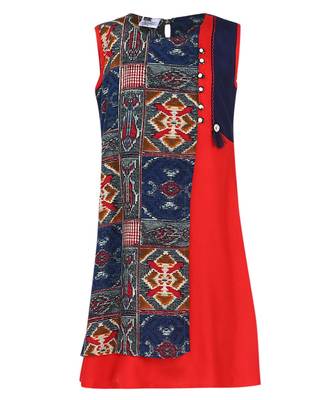 Red Cotton Regular Kurti 1