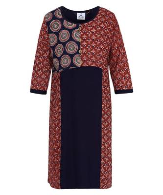 Red Cotton Regular Kurti 1