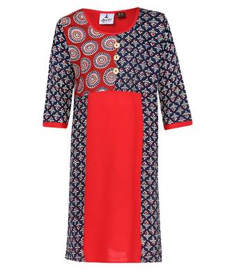 Blue Cotton Regular Kurti 1