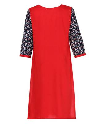 Blue Cotton Regular Kurti 2