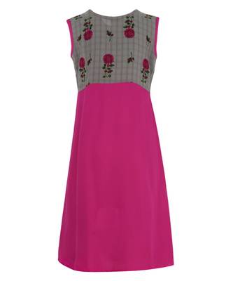 Pink Cotton Regular Kurti 2