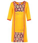 Yellow Cotton Regular Kurti