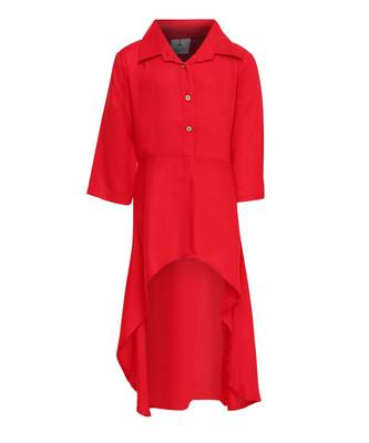 Red Cotton Regular Kurti 1