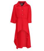 Red Cotton Regular Kurti