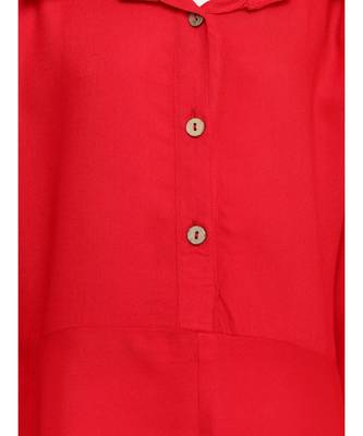 Red Cotton Regular Kurti 3